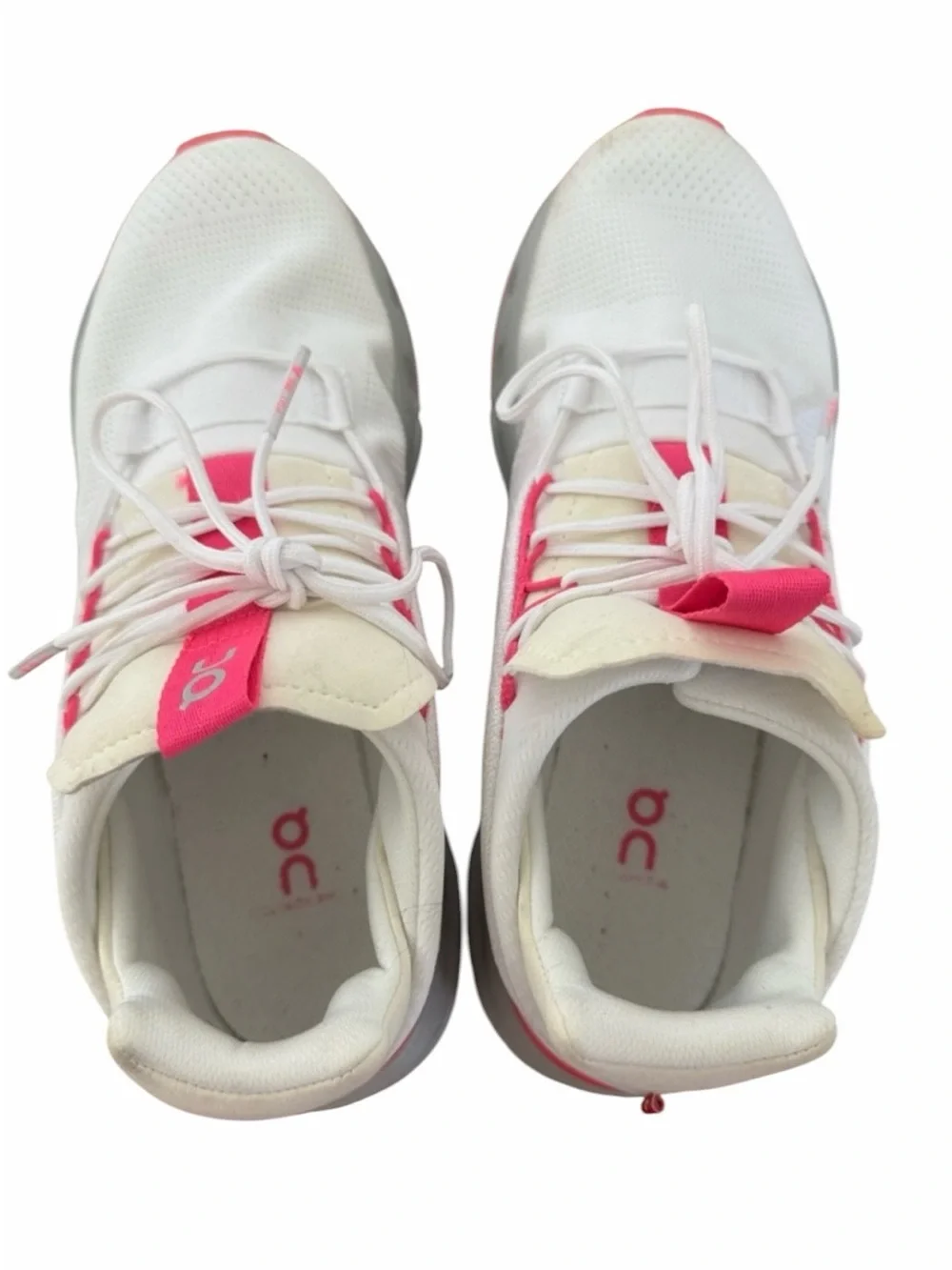 On Running Women's White and Pink‎ Athletic Running Shoes